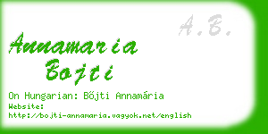 annamaria bojti business card